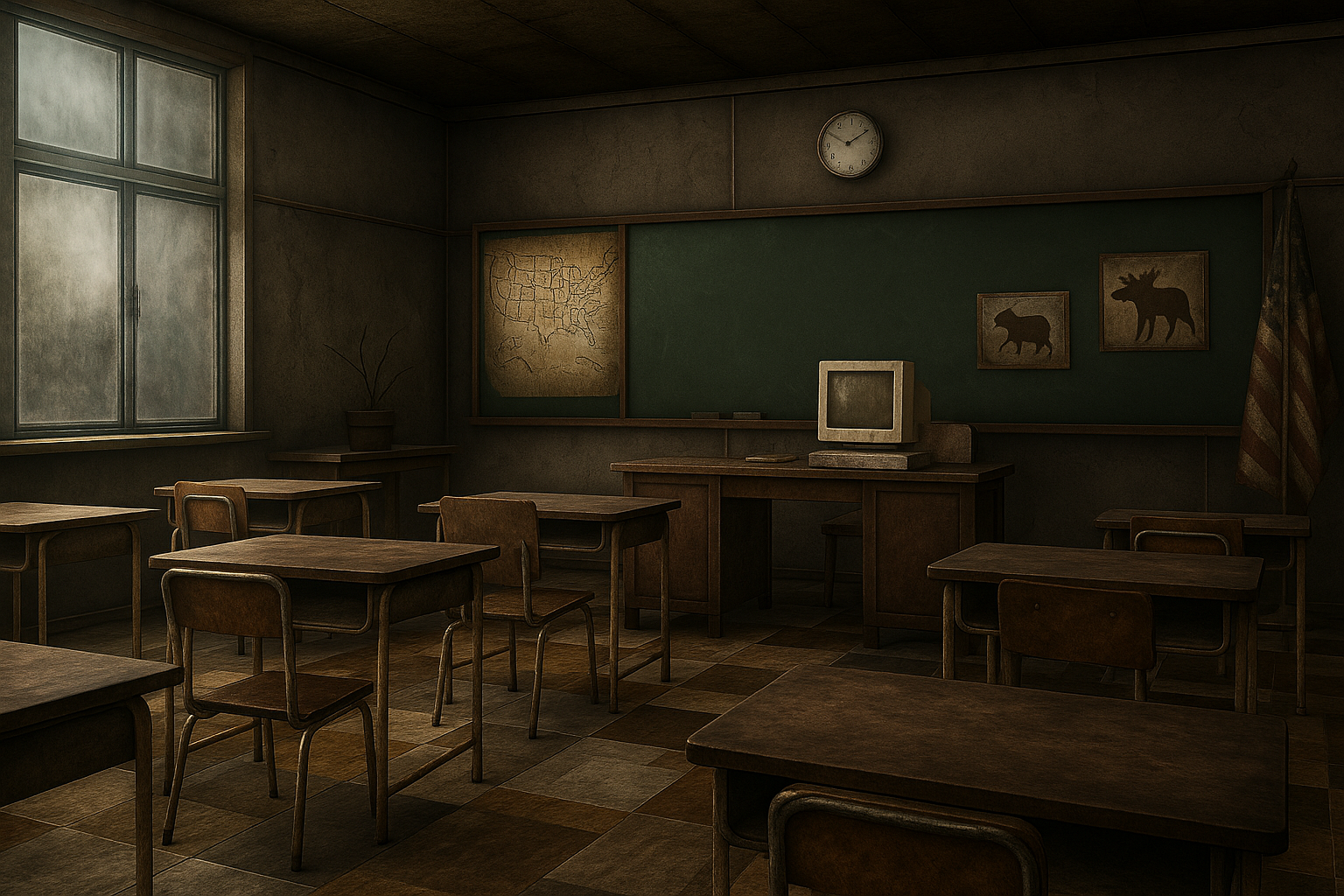 버려진 교실: 마지막 수업의 그림자